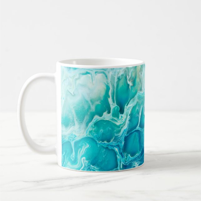 Mug Bleu créatif abstrait main peint arrière - plan, m (Gauche)