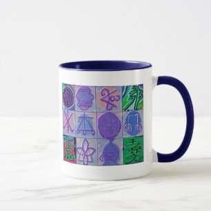 Mug Bleu curatif de Havenly des signes 12 de Reiki