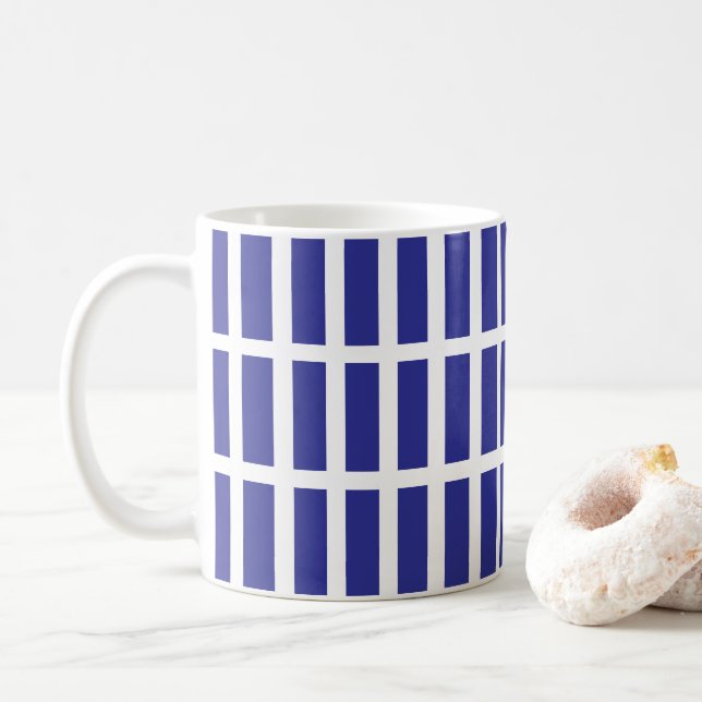 Mug Bleu de bande de bloc de couleur (Avec donut)