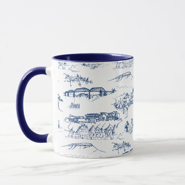 Mug Bleu de Chattanooga Toile (Gauche)
