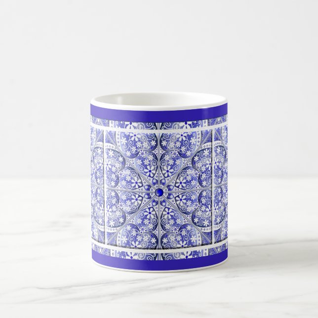 Mug Bleu de dentelle en céramique de Grèce (Centre)
