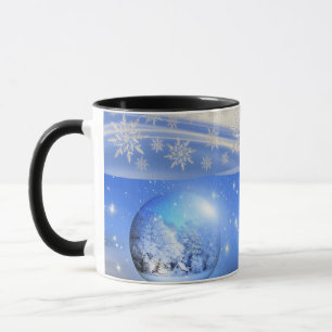 Mug Bleu de flocons de neige intacte Musique pour papa