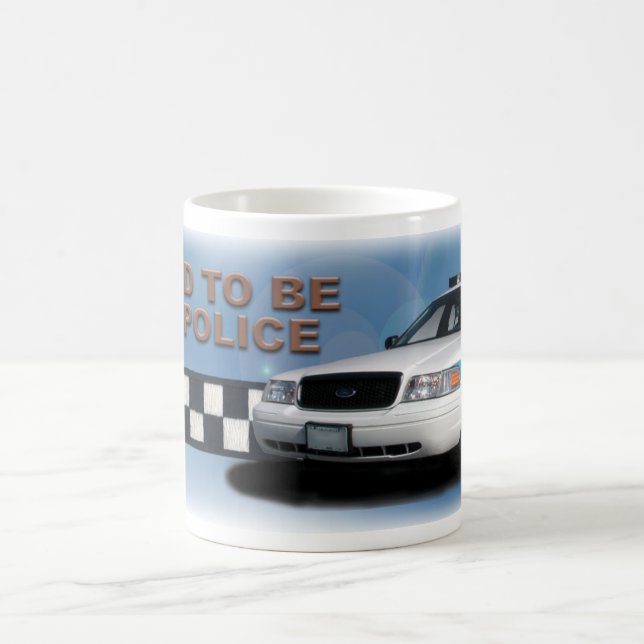 Mug Bleu de la police de Checkerband de peloton "fier (Centre)