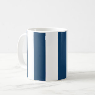 Mug Bleu de marine, Blancs, Motif rayé