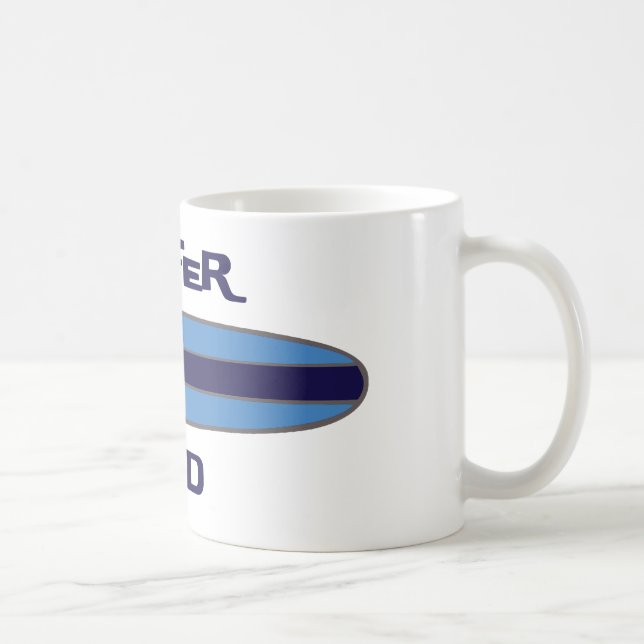 Mug Bleu de papa de surfer (Droite)