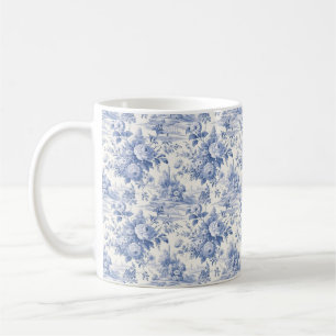 Mug Bleu de toile à fleurs