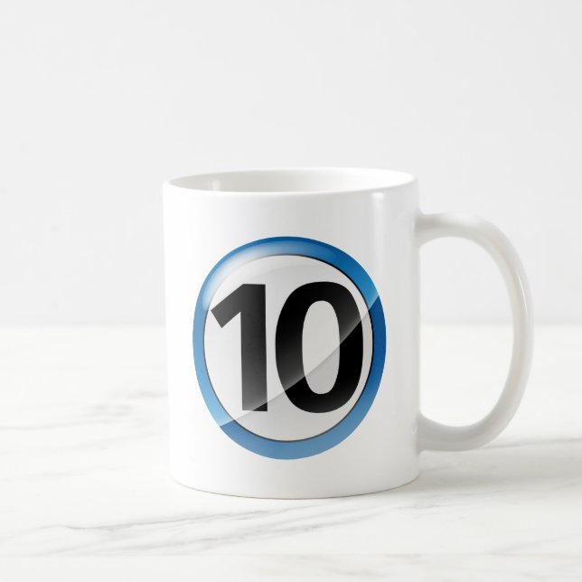 Mug Bleu du numéro 10 (Droite)