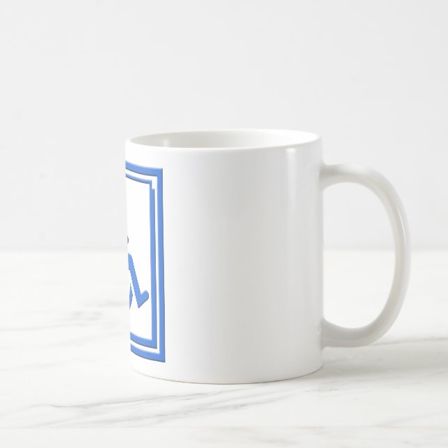 Mug Bleu élégant handicapé de symbole (Droite)