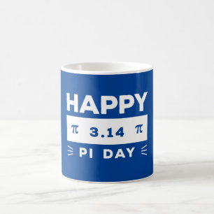 Mug Bleu Et Blanc 3.14 Joyeux Jour Pi