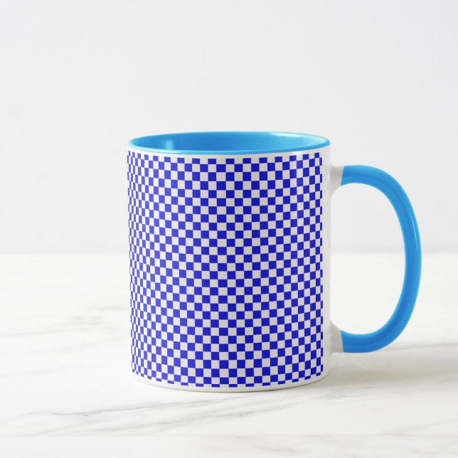 Mug Bleu et blanc À damiers Musique (Droite)