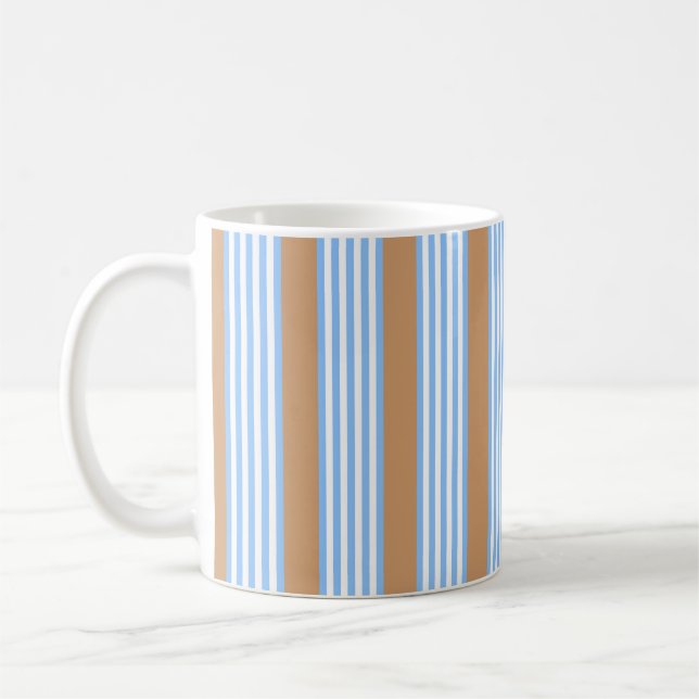 Mug Bleu et blanc cinq bandes motif avec bronze (Gauche)