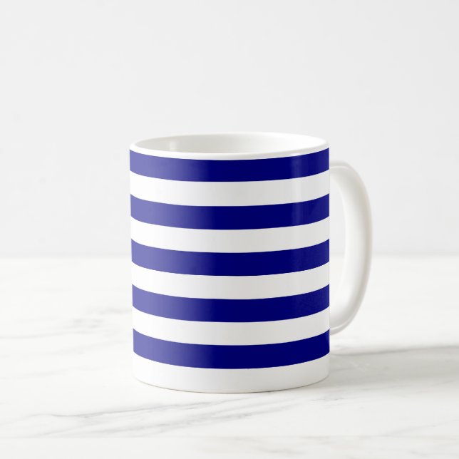 Mug Bleu et blanc de la marine (Devant droit)