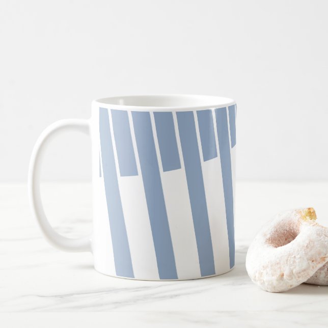 Mug Bleu et blanc en bande (Avec donut)