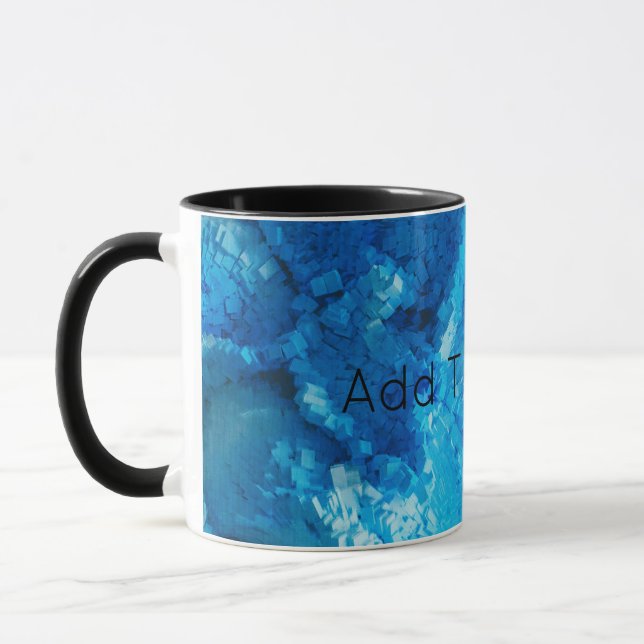 Mug Bleu et blanc Mélange d'art Abstrait (Gauche)
