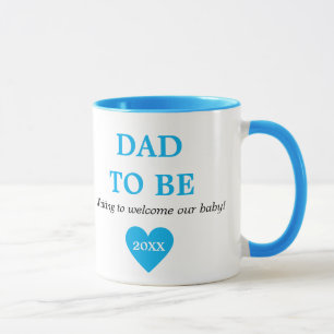 Mug Bleu Et Blanc Mignonne Première Fois Papa À Être