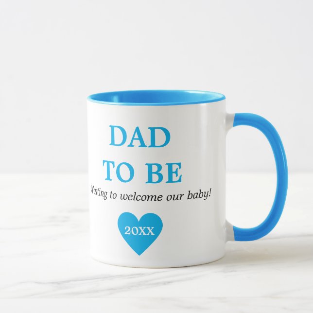 Mug Bleu Et Blanc Mignonne Première Fois Papa À Être (Droite)
