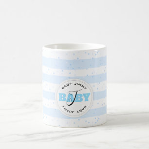 Mug Bleu et blanc Monogrammes Bébés