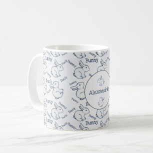 Mug Bleu et blanc Motif de canard à lapin Illusion pe