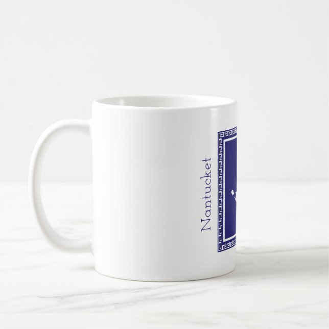 Mug Bleu et blanc Nantucket Log (Gauche)