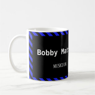 Mug Bleu et noir rayures diagonales