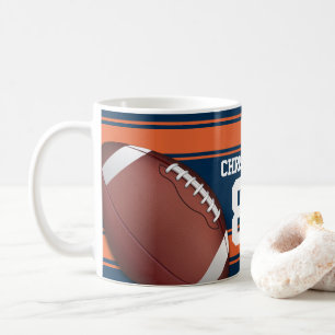Mug Bleu et Orange Grille Jersey Fer Football