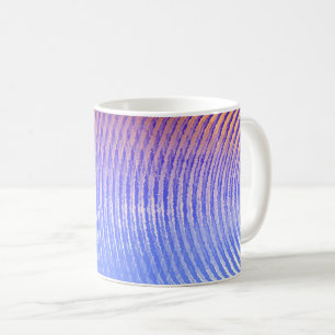 Mug Bleu et orange, ondes sonores motif