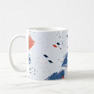 Mug Bleu et rouge mignon Paint Splash et Brush Strots