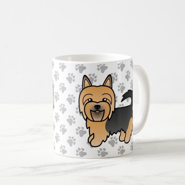 Mug Bleu Et Tan Australien Terrier Cute Dessin Chien (Devant droit)