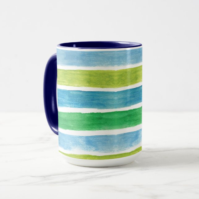 Mug Bleu et vert Bleu et Bleu (Devant gauche)