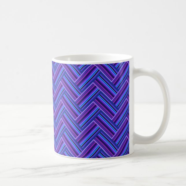 Mug Bleu et violet rayures double tissage (Droite)