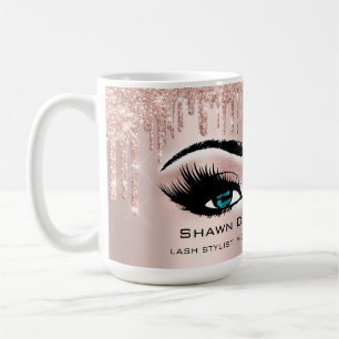 Mug Bleu Eyelashes Rose Parties scintillant Drivers Ma