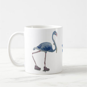 Mug Bleu Flamant rose boug Vote Harris 2024