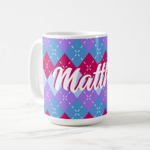 Mug Bleu framboise Lavande Magenta Jacquard Personnali