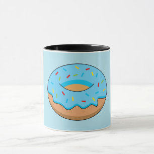 Mug Bleu givré avec dessin à arroser