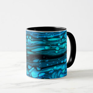 Mug Bleu gouttes acrylique pourrissant Abstrait Fluid