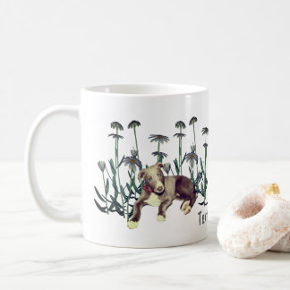 Mug Bleu Greyhound Chiot Daisis Personnalisé