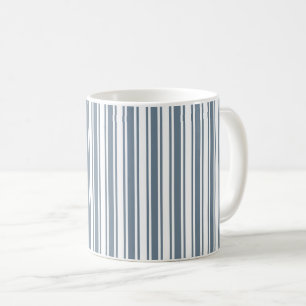 Mug Bleu gris et blanc rayures de bonbons