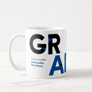 Mug Bleu Gros Gras Lettres Angle-Coupe Graduation