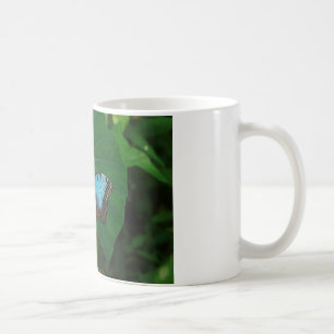 Mug Bleu Iridescendant avec ailes de papillon noir