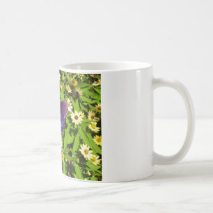 Mug Bleu iridescent pourpre avec des ailes de papillon
