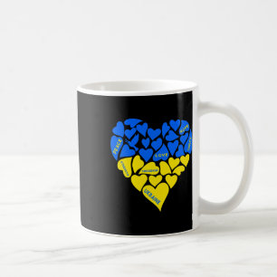 Mug Bleu Jaune Colombe de la Paix Cœur Ukraine Espoir 