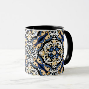Mug Bleu jaune noir Azuleju espagnol marocain