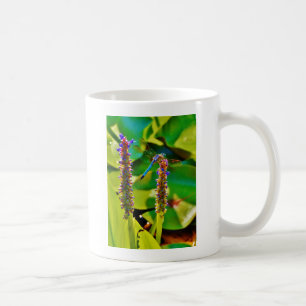 Mug Bleu libellule et fleurs