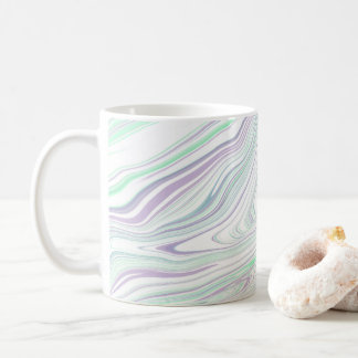 Mug Bleu marbré violet vert blanc