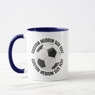 Mug Bleu marine moyen Combo 11oz Football personnalisé