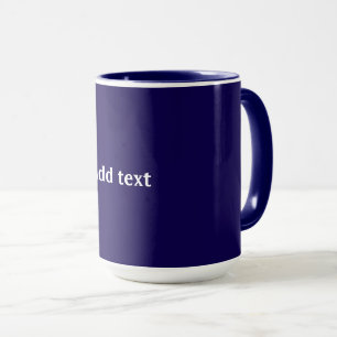 Mug Bleu marine uni, texte blanc,