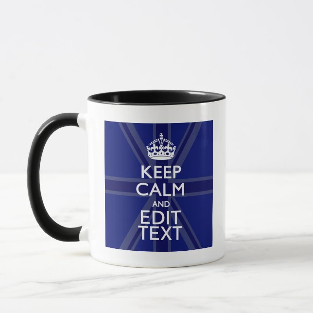 Mug Bleu Minuit Gardez Le Calme Demandez Votre Texte U (Gauche)