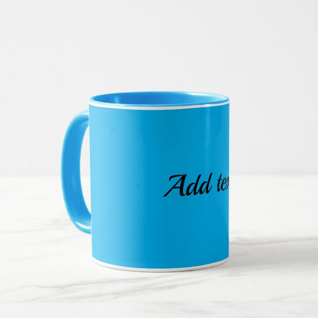 Mug bleu, MODÈLE de couleur bleu ciel, personnalisatio (Devant gauche)