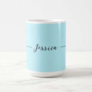 Mug Bleu Moderne Élégant Simple Professionnel Nom