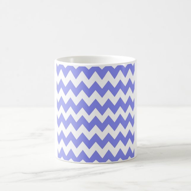 Mug Bleu Myosotis à Chevron – Zigzag Blanc Impeccable (Centre)